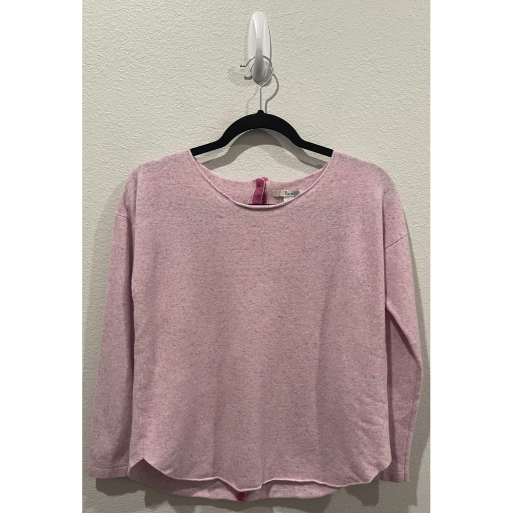 BODEN Lavender Cashmere Long Sleeve Buttons Back Sweatshirt